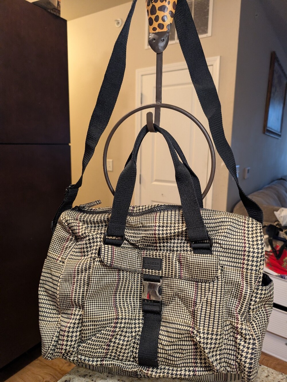 Ralph Lauren Houndstooth Travel Bag